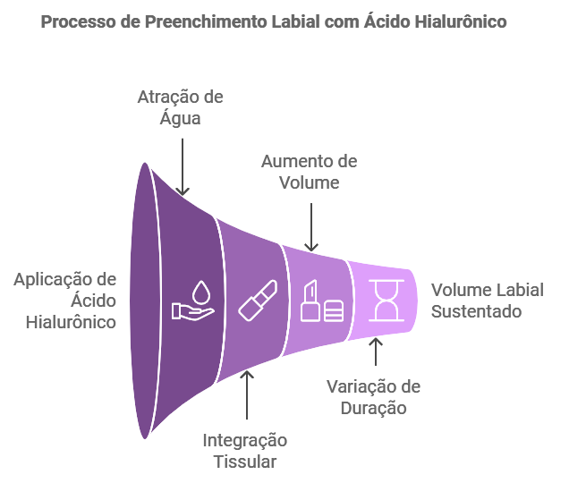 Mecanismo de ação Como o preenchimento se integra aos lábios