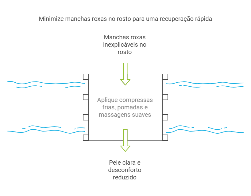 Cuidados imediatos com manchas roxas no rosto