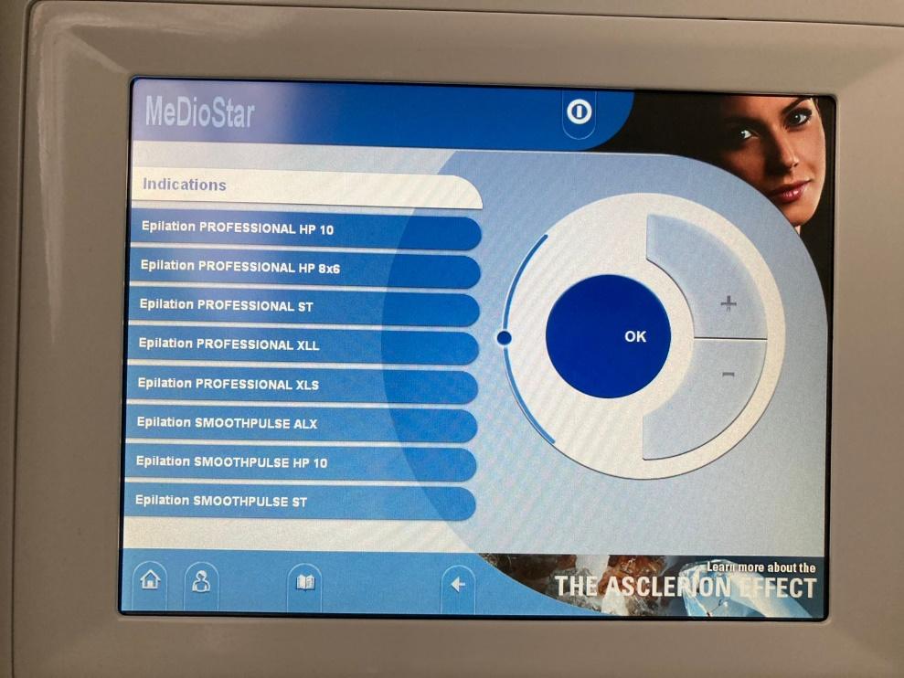 LASER MEDIOSTAR — Selecione a ponteira a ser utilizada, sempre programar no modo profissional