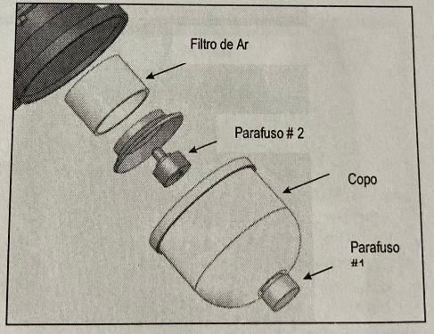 VELA SHAPE II — Verificar se o anel de vedação (o ring) está encaixado no copo de acrílico